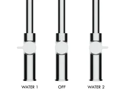 VIZIO 4 Wege Wasserhahn Küchenarmatur FC mit 360° Schwenkbarem Auslauf Abnehmbare 2 Strahl Handbrause Verchromt Weiß< Einhebelmischer