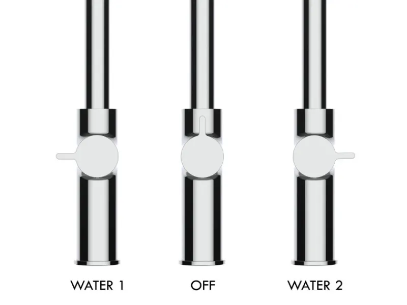 VIZIO 4 Wege Wasserhahn Küchenarmatur FC mit 360° Schwenkbarem Auslauf Abnehmbare 2 Strahl Handbrause Verchromt Weiß< Einhebelmischer