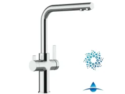 VIZIO 4 Wege Wasserhahn Küchenarmatur FC mit 360° Schwenkbarem L Auslauf Verchromt< Einhebelmischer