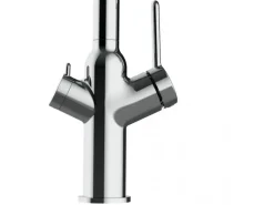 Einhebelmischer<VIZIO 4 Wege Wasserhahn Küchenarmatur BOD mit 360° Schwenkbarem Auslauf Abnehmbare 2 Strahl Handbrause Verchromt Blau