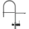 VIZIO 3 Wege Wasserhahn Küchenarmatur FL mit 360° Schwenkbarem Auslauf Abnehmbare 2 Strahl Handbrause Verchromt   Grau< Einhebelmischer