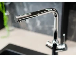 VIZIO 3 Wege Wasserhahn Küchenarmatur BOD mit 360° Schwenkbarem L Auslauf Verchromt< Einhebelmischer