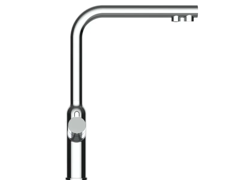 VIZIO 3 Wege Wasserhahn Küchenarmatur BOD mit 360° Schwenkbarem L Auslauf Verchromt< Einhebelmischer