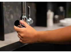 VIZIO 3 Wege Wasserhahn Küchenarmatur BOD mit 360° Schwenkbarem L Auslauf Verchromt< Einhebelmischer