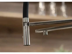 Clearance VIZIO 5 Wege Wasserhahn Küchenarmatur Edelstahl Massiv mit 360° Schwenkbarem Auslauf Abnehmbare 2 Strahl Handbrause Gebürstet Orange