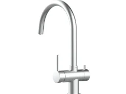 VIZIO 3 Wege Wasserhahn Küchenarmatur Edelstahl Massiv mit 360° Schwenkbarem U Auslauf Gebürstet