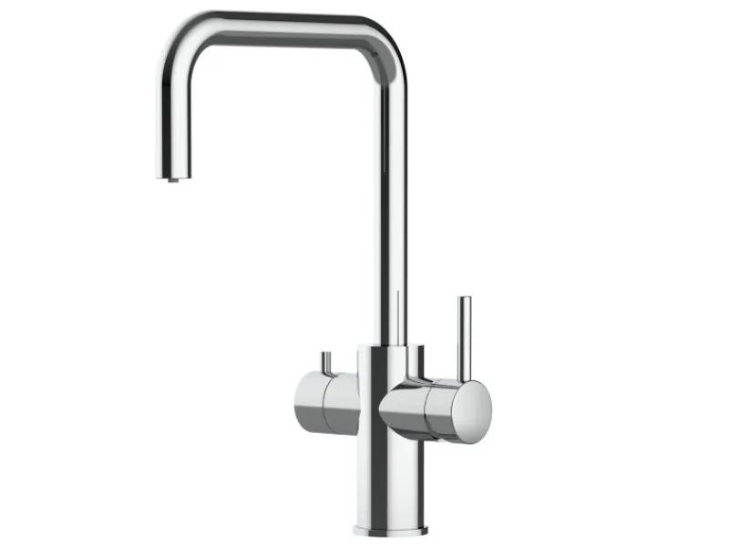 VIZIO 5 Wege Wasserhahn Küchenarmatur Edelstahl Massiv mit 360° Schwenkbarem N Auslauf Hochglanz Poliert< Einhebelmischer