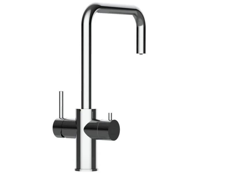 VIZIO 5 Wege Wasserhahn Küchenarmatur Edelstahl Massiv mit 360° Schwenkbarem N Auslauf Hochglanz Poliert< Einhebelmischer
