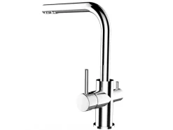VIZIO 3 Wege Wasserhahn Küchenarmatur FL mit 360° Schwenkbarem L Auslauf< Einhebelmischer