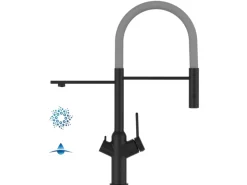 Einhebelmischer|Zubehör Für Küchenarmatur<VIZIO 4 Wege Wasserhahn Küchenarmatur BOD mit 360° Schwenkbarem Auslauf Abnehmbare 2 Strahl Handbrause Schwarz Matt Grau