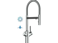 Outlet VIZIO 4 Wege Wasserhahn Küchenarmatur BOD mit 360° Schwenkbarem Auslauf Abnehmbare 2 Strahl Handbrause Verchromt