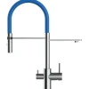 Einhebelmischer<VIZIO 3 Wege Wasserhahn Küchenarmatur FL mit 360° Schwenkbarem Auslauf Abnehmbare 2 Strahl Handbrause Verchromt   Blau
