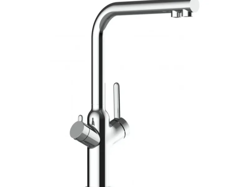 Sale VIZIO 4 Wege Wasserhahn Küchenarmatur BOD mit 360° Schwenkbarem L Auslauf Verchromt