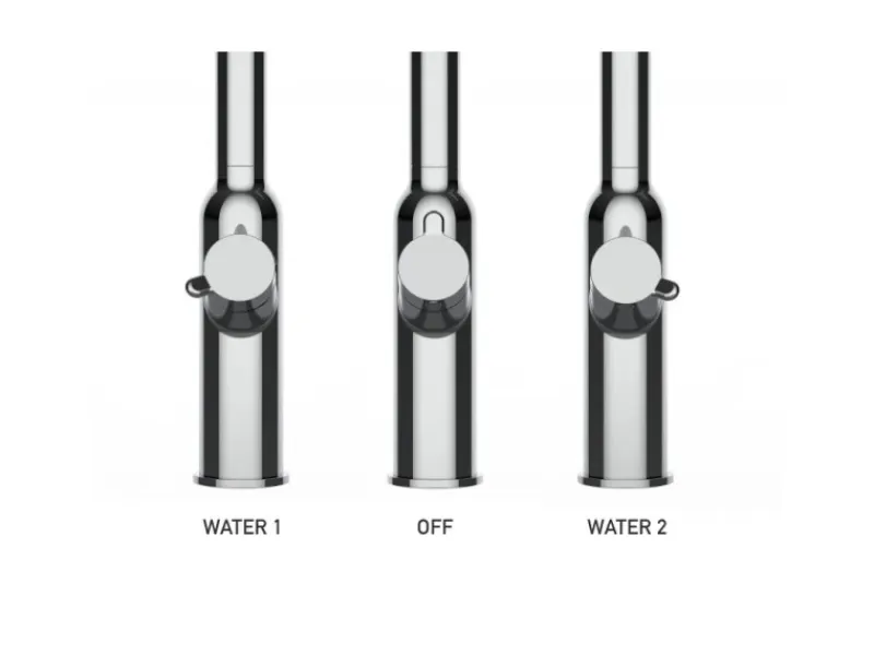 Sale VIZIO 4 Wege Wasserhahn Küchenarmatur BOD mit 360° Schwenkbarem L Auslauf Verchromt