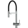 VIZIO 3 Wege Wasserhahn Küchenarmatur Edelstahl Massiv mit 360° Schwenkbarem Auslauf Abnehmbare 2 Strahl Handbrause Hochglanz   Schwarz< Einhebelmischer