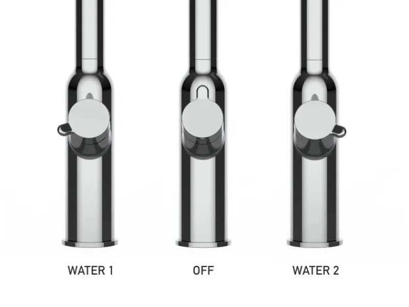 New VIZIO 4 Wege Wasserhahn Küchenarmatur BOD mit 360° Schwenkbarem Auslauf Abnehmbare 2 Strahl Handbrause Verchromt Grau