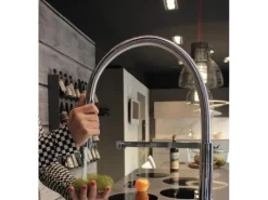 Best VIZIO 3 Wege Wasserhahn Küchenarmatur BOD mit 360° Schwenkbarem Auslauf Abnehmbare 2 Strahl Handbrause Schwarz Matt Blau