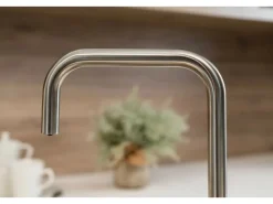 VIZIO 3 Wege Wasserhahn Küchenarmatur Edelstahl Massiv mit 360° Schwenkbarem N Auslauf Gebürstet