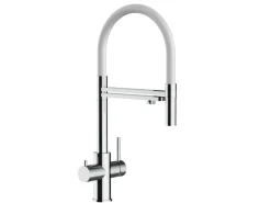 Zubehör Für Küchenarmatur|Ersatzteile Küchenarmatur<VIZIO 5 Wege Wasserhahn Küchenarmatur Edelstahl Massiv mit 360° Schwenkbarem Auslauf Abnehmbare 2 Strahl Handbrause Hochglanz Weiß