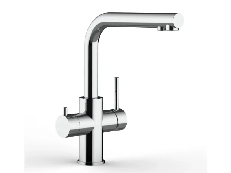 Clearance VIZIO Kurzversion 5 Wege Wasserhahn Küchenarmatur Edelstahl Massiv mit 360° Schwenkbarem L Auslauf Hochglanz Poliert