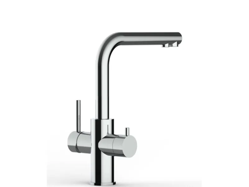 Clearance VIZIO Kurzversion 5 Wege Wasserhahn Küchenarmatur Edelstahl Massiv mit 360° Schwenkbarem L Auslauf Hochglanz Poliert