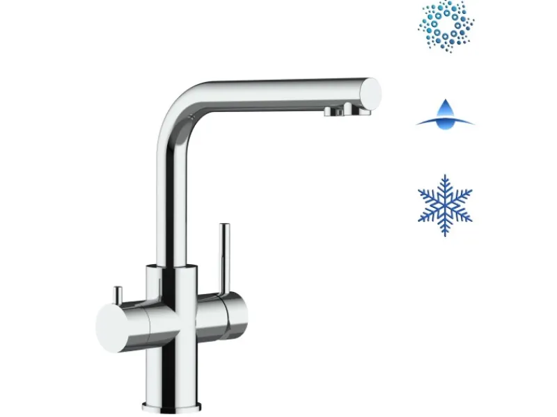 Clearance VIZIO Kurzversion 5 Wege Wasserhahn Küchenarmatur Edelstahl Massiv mit 360° Schwenkbarem L Auslauf Hochglanz Poliert