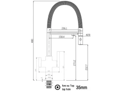 Hot VIZIO NIEDERDRUCK 3 Wege Wasserhahn Küchenarmatur FC mit 360° Schwenkbarem Auslauf Abnehmbare 2 Strahl Handbrause Verchromt Orange
