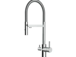 Clearance VIZIO NIEDERDRUCK 3 Wege Wasserhahn Küchenarmatur FL mit 360° Schwenkbarem Auslauf Abnehmbare 2 Strahl Handbrause Verchromt