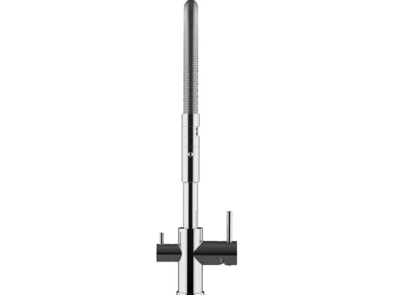 Clearance VIZIO NIEDERDRUCK 3 Wege Wasserhahn Küchenarmatur FL mit 360° Schwenkbarem Auslauf Abnehmbare 2 Strahl Handbrause Verchromt
