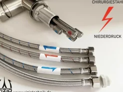 Sale VIZIO NIEDERDRUCK 3 Wege Wasserhahn Küchenarmatur Edelstahl Massiv 360° Schwenkbarem L Auslauf Hochglanz Poliert