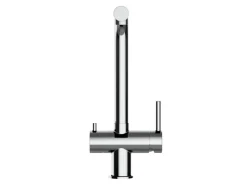 VIZIO NIEDERDRUCK 3 Wege Wasserhahn Küchenarmatur Edelstahl Massiv 360° Schwenkbarem L Auslauf Hochglanz Poliert< Einhebelmischer