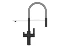 Sale VIZIO NIEDERDRUCK 3 Wege Wasserhahn Küchenarmatur FC mit 360° Schwenkbarem Auslauf Abnehmbare 2 Strahl Handbrause Schwarz Matt   Grau