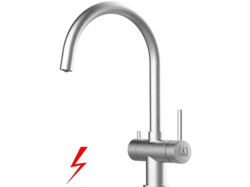 VIZIO NIEDERDRUCK 3 Wege Wasserhahn Küchenarmatur Edelstahl Massiv 360° Schwenkbarem U Auslauf Gebürstet< Ersatzteile Küchenarmatur|Einhebelmischer