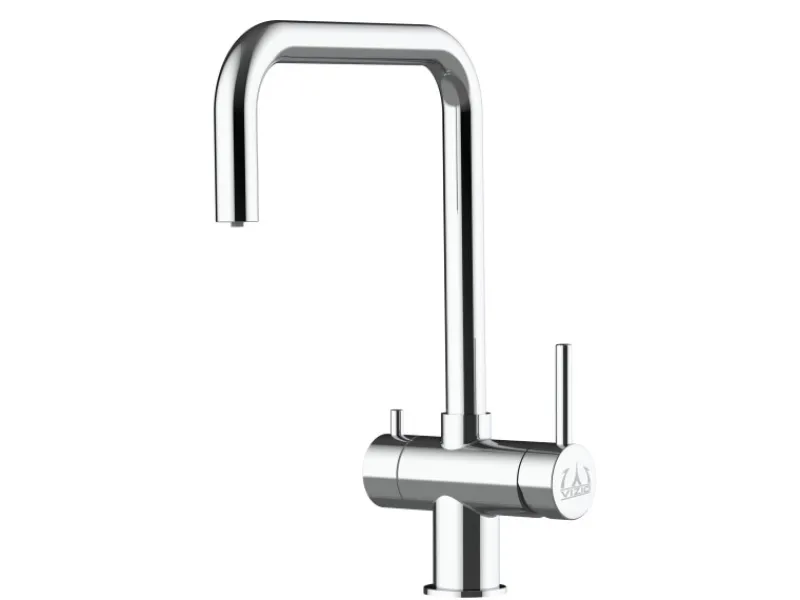VIZIO NIEDERDRUCK 3 Wege Wasserhahn Küchenarmatur Edelstahl Massiv 360° Schwenkbarem N Auslauf Hochglanz Poliert< Einhebelmischer