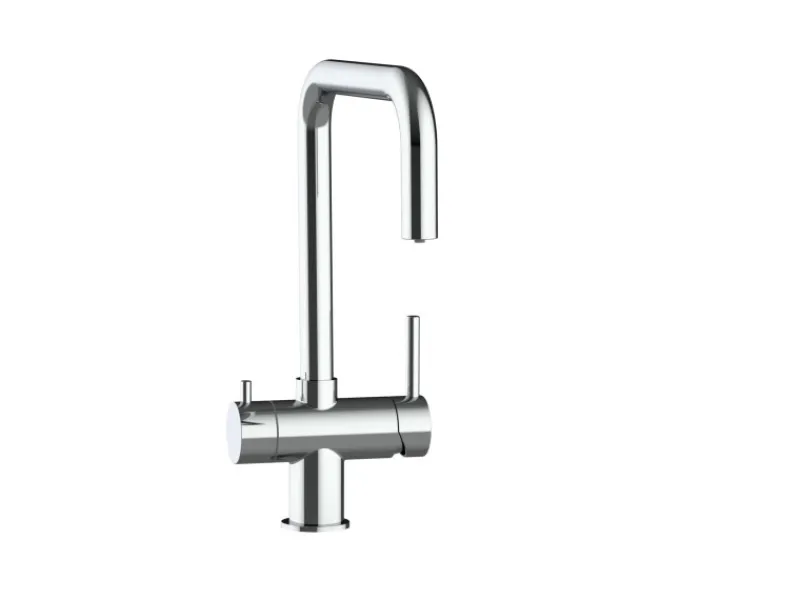 VIZIO NIEDERDRUCK 3 Wege Wasserhahn Küchenarmatur Edelstahl Massiv 360° Schwenkbarem N Auslauf Hochglanz Poliert< Einhebelmischer