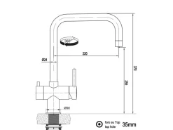 VIZIO NIEDERDRUCK 3 Wege Wasserhahn Küchenarmatur Edelstahl Massiv 360° Schwenkbarem N Auslauf Hochglanz Poliert< Einhebelmischer
