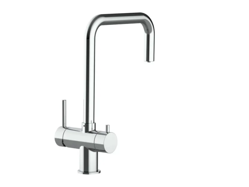 VIZIO NIEDERDRUCK 3 Wege Wasserhahn Küchenarmatur Edelstahl Massiv 360° Schwenkbarem N Auslauf Hochglanz Poliert< Einhebelmischer