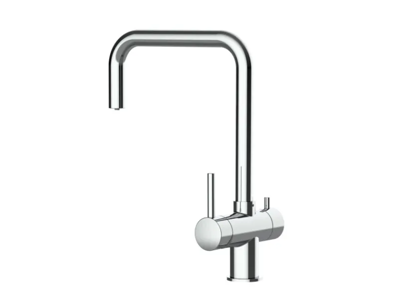 VIZIO NIEDERDRUCK 3 Wege Wasserhahn Küchenarmatur Edelstahl Massiv 360° Schwenkbarem N Auslauf Hochglanz Poliert< Einhebelmischer