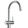 Einhebelmischer<VIZIO NIEDERDRUCK 3 Wege Wasserhahn Küchenarmatur Edelstahl Massiv 360° Schwenkbarem U Auslauf Hochglanz Poliert