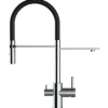 Zubehör Für Küchenarmatur<VIZIO NIEDERDRUCK 3 Wege Wasserhahn Küchenarmatur FL mit 360° Schwenkbarem Auslauf Abnehmbare 2 Strahl Handbrause Verchromt   Schwarz