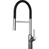 Outlet VIZIO Wasserhahn Küchenarmatur BOD mit 360° Schwenkbarem Auslauf Abnehmbare 2 Strahl Handbrause Verchromt   Schwarz