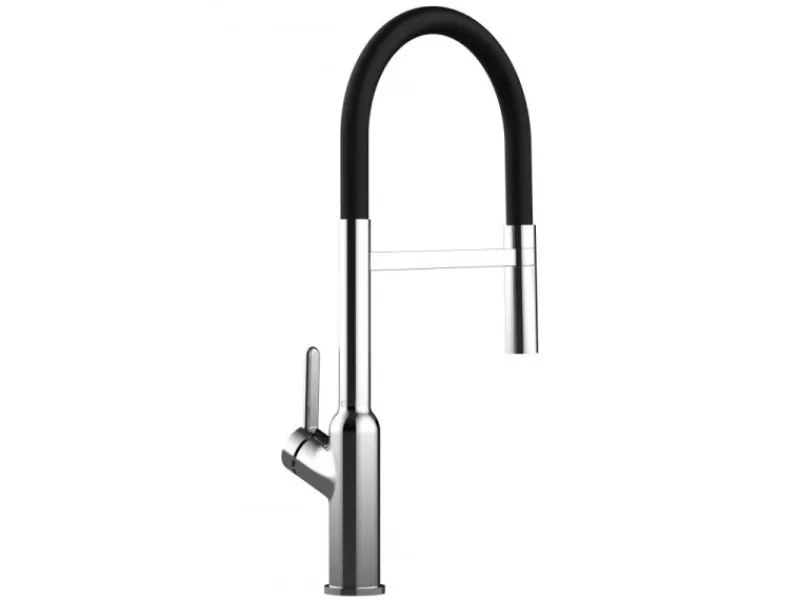 Outlet VIZIO Wasserhahn Küchenarmatur BOD mit 360° Schwenkbarem Auslauf Abnehmbare 2 Strahl Handbrause Verchromt Schwarz