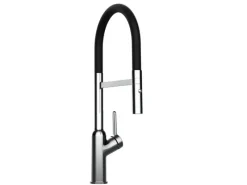 Outlet VIZIO Wasserhahn Küchenarmatur BOD mit 360° Schwenkbarem Auslauf Abnehmbare 2 Strahl Handbrause Verchromt Schwarz