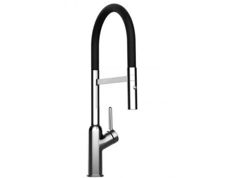 Outlet VIZIO Wasserhahn Küchenarmatur BOD mit 360° Schwenkbarem Auslauf Abnehmbare 2 Strahl Handbrause Verchromt Schwarz
