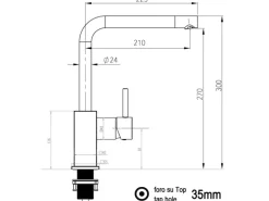 VIZIO Wasserhahn Küchenarmatur QU mit 360° Schwenkbarem L Auslauf Verchromt< Einhebelmischer