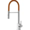 Online VIZIO Wasserhahn Küchenarmatur QU mit 360° Schwenkbarem Auslauf Abnehmbare 2 Strahl Handbrause Verchromt   Orange