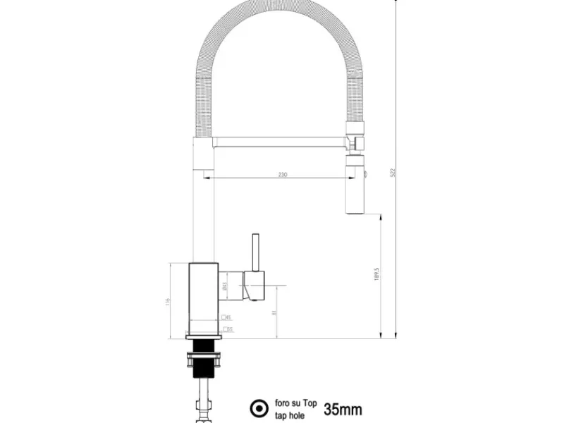 Online VIZIO Wasserhahn Küchenarmatur QU mit 360° Schwenkbarem Auslauf Abnehmbare 2 Strahl Handbrause Verchromt Orange