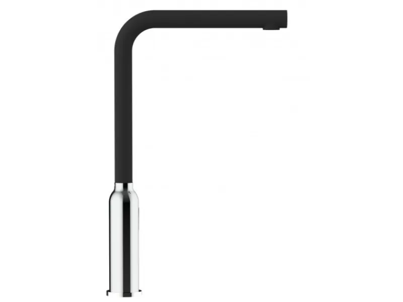 VIZIO Wasserhahn Küchenarmatur BOD mit 360° Schwenkbarem L Auslauf Verchromt Schwarz Granit< Einhebelmischer