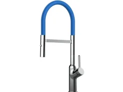 Best VIZIO Wasserhahn Küchenarmatur BOD mit 360° Schwenkbarem Auslauf Abnehmbare 2 Strahl Handbrause Verchromt Blau