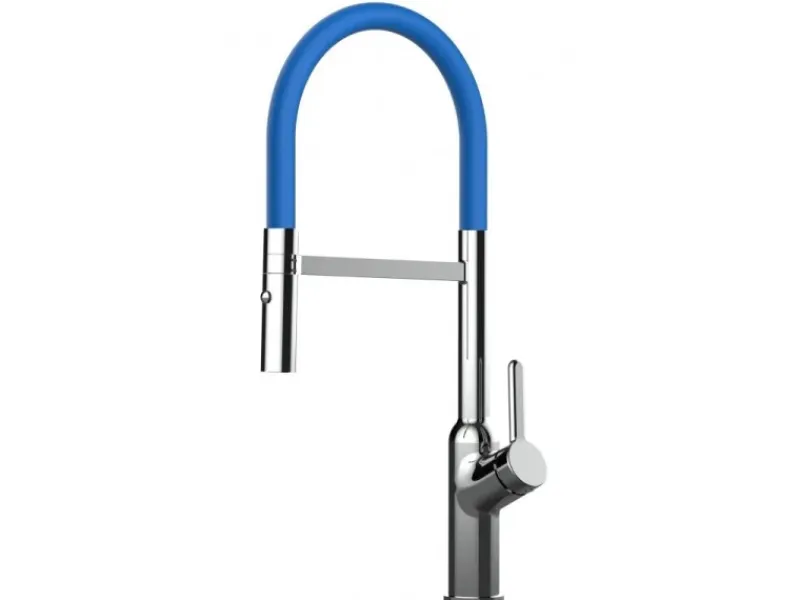 Best VIZIO Wasserhahn Küchenarmatur BOD mit 360° Schwenkbarem Auslauf Abnehmbare 2 Strahl Handbrause Verchromt Blau